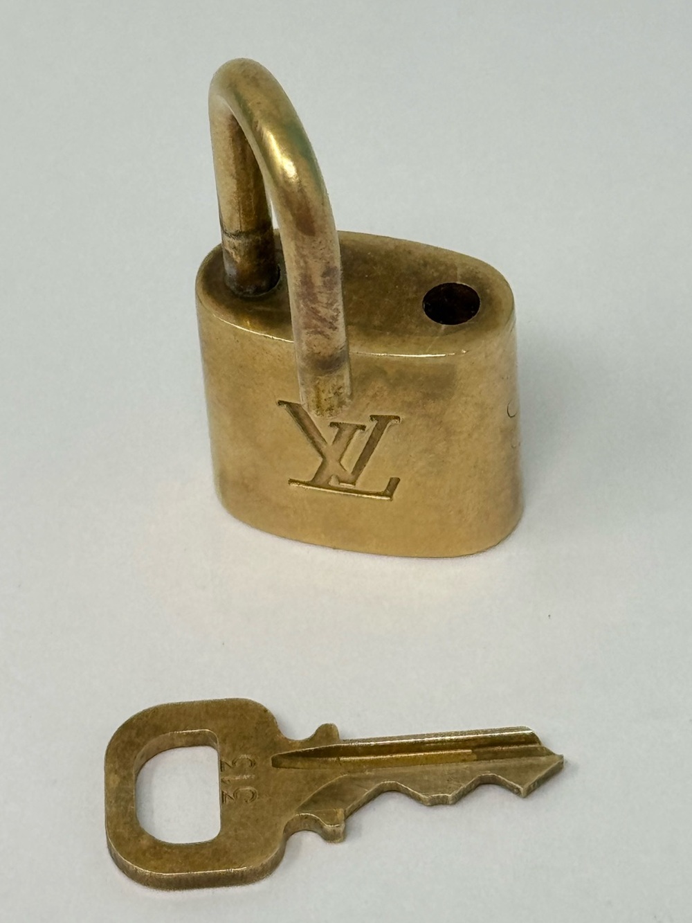 Authentic Louis Vuitton Gold Lock & Key Brass Number 313